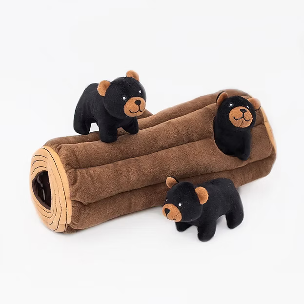 ZippyPaws Burrow Black Bear hondenspeelgoed met zwart beer ontwerp, geschikt voor honden, van BunnyCat & Co.